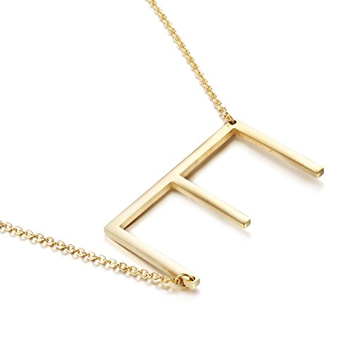 E Letter Necklace Personalized Christmas Jewelry Gifts for Women 18K Gold Plated Stainless Steel Pendant