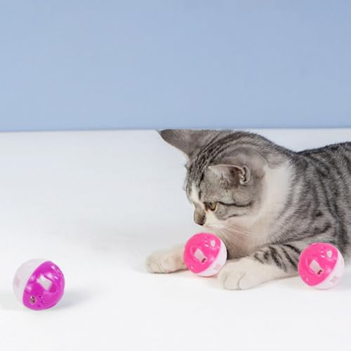 Balones de plástico para gatos con campana de ULTECHNOVO juguetes interactivos 60 uds 6