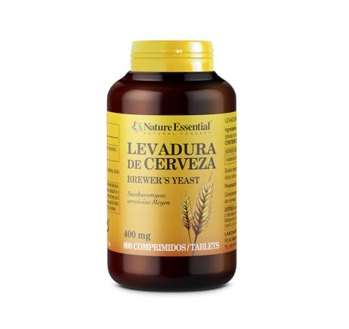 Nature Essential | Levadura de Cerveza 400 mg | 800 Comprimidos | Proteínas y Vitamina B | Cuidado de Uñas, Piel y Cabello