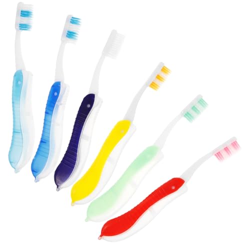 HAPINARY Cepillo De Dientes De Viaje Plegable 6 Unidades Cepillos De Dientes Portátiles Fácil De Llevar y Usar