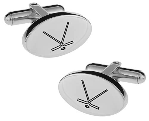 Mancuernillas personalizadas de plata para jugadores y entrenadores de hockey miniatura 2