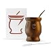 BARGRIN Kit maté argentin pour Yerba Mate - Comprend une bombilla en acier inoxydable et une brosse pour nettoyer les bombillas - Kit maté à double paroi en acier inoxydable style créole - BOIS