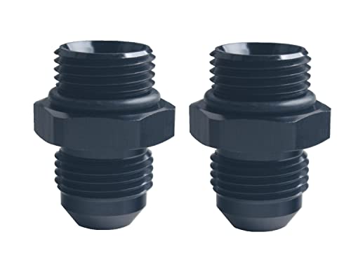 Adaptadores 8AN a 8AN ORB DEWHEL de aluminio negro para rieles de combustible de motor 3