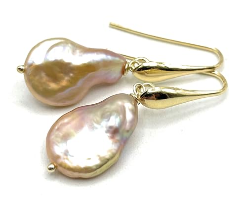 Boucles d'oreilles perles baroques roses en vermeil pour illuminer vos tenues de soirée