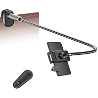VOLTIFYMAX Tablet Holder with Kindle Page Turner for Reading in Bed, Adjustable Gooseneck Tablet Stand Arm Clicker for Kindle Accessories, Tablets, iPhones 4.7''-11'', Ideal for E-reader Enthusiast
