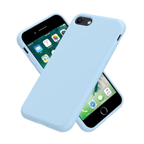 Image of iPhone SE /8 /7 Case Silicone,Soft Microfiber Lining(New Sky Blue)
