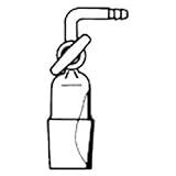 Lenz Borosilikatglas Übergangsstück mit Hahn, Olive Gebogen, Kern NS 29/32, Transparent