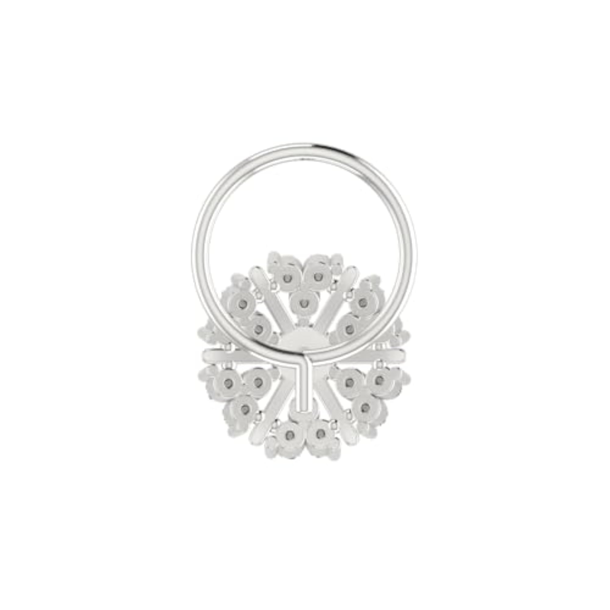 Women's 9K BIS Hallmarked White Gold Stud Nosering