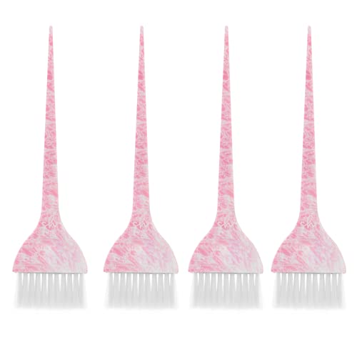 Simply Hair 4 Tint Brushes Hair Dye Brush Set 4 Unique Pattern Perfect For Root Touch Up Hair Colour Brush Tint Brush Hair Dye Kit For Salon Professionals - Pink Floral
