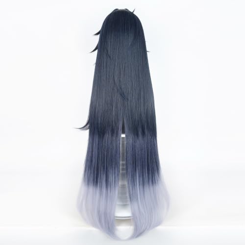 Image of Anime Dark Blue Black Grey Gradient Cosplay Wig for Women Men Cos