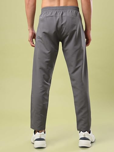 Image of TECHNOSPORT Mens Regular Fit Solid Woven Track Pant for Activewear, Regular Use and Quick Dry, (Non- Stretchable)