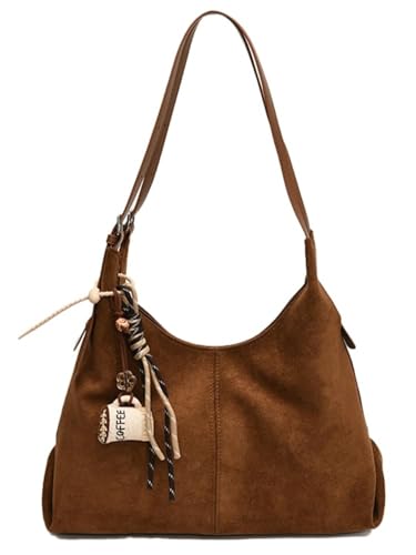 Adius Bolso de Mano de Gamuza para Mujer, Bolso de Hombro Retro de Ante, Bolso Hobo Holgado de Ante para Mujer, Moda Bolso de Mano de Gamuza (Camel) Adius Bolso de Mano de Gamuza para Mujer, Bolso de Hombro Retro de Ante, Bolso Hobo Holgado de Ante para Mujer, Moda Bolso de Mano de Gamuza (Camel)
