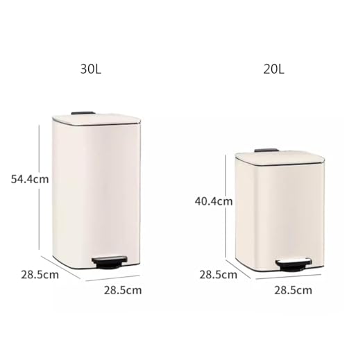 Bote de basura rectangular de acero inoxidable cepillado 30 L miniatura 2