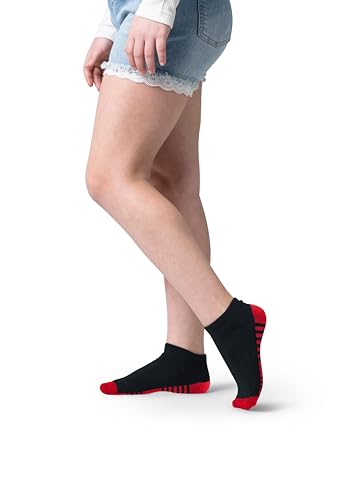 Boys and Girls Athletic Ankle Socks No Show Viscose Bamboo Cushioned Socks for Kids, 3 or 6 Pairs3