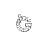 [大王製作所] アルファベットチャーム 10個入 A~Z柄 記号 ラインストーンパーツ イニシャル ジュエリーパーツ PE128 丸カン クローム (G)