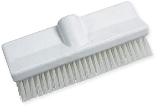 Image of SPARTA 40423EC02 Plastic Floor Scrub Brush, Wall Brush, Equipment Brush With Nonabsorbent Bristles For Industrial Kitchens, Hospitals, Commercial Cleaning, 10 Inches, White
