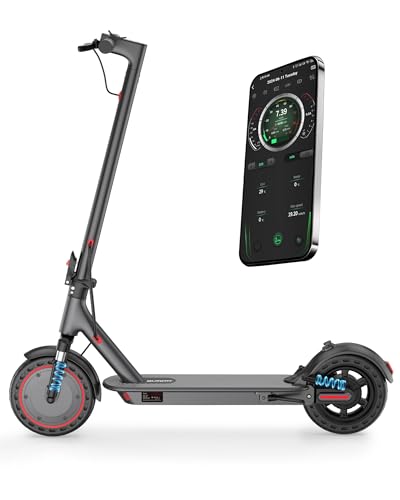 Qlaway 500W Motor Adult Electric Scooter - 22 Mph Maximum Speed & 22 Miles Range, 10" Solid Tires, Aluminum Alloy Folding Kick Scooter with Dual Suspension