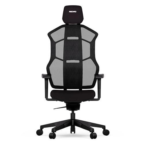 RECARO AER Essential 2-in-1 Gaming & Bürostuhl Ergonomisch [Büro-Zertifiziert] | Premium Polsterung | Made in Germany | flexibel einstellbar - bis 150kg, Midnight Black
