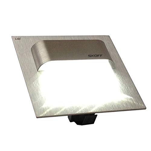 SKOFF LED Treppenbeleuchtung 3er Set TANGO (2er bis 7er Set) Edelstahl gebürstet Lichtfarbe: kaltweiss, Wandbeleuchtung 10V 0,8W IP20. Set inklusive 3 LED Leuchten u. 1 Trafo. Bitte wählen Sie die gewünschte Set Größe aus Cover