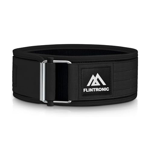 flintronic Cinturón de Levantamiento de Pesas, 4” Gimnasio Cinturón Musculacion Levantamiento de Pesas, Soporte Lumbar Acolchado, para Levantamiento de Pesas, Sentadillas, Entrenamiento de Gimnasio