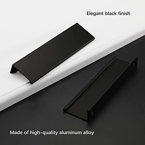 Image of Rergy 10 Pack 5 inch Cabinet Pulls Black Finger Pulls for Cabinets