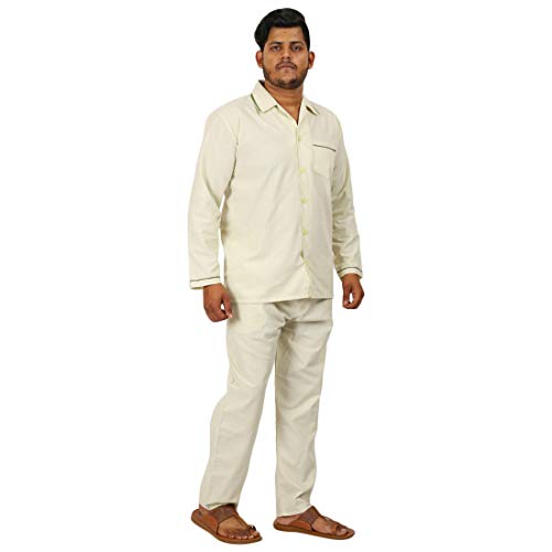Image of Emperor Men's Cotton Plain /Solid Night Suit Pack of 1
