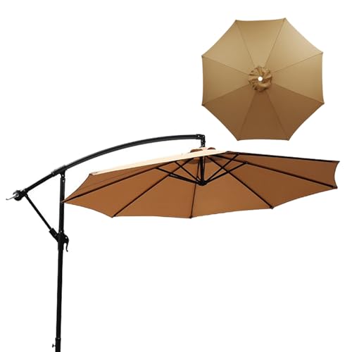 LMVYUVLF Ombrellone in tessuto da 9 piedi for ombrellone da esterno for patio mercato, tettuccio di ricambio singolo superiore, verde scuro, for 8 stecche, solo tettuccio(Khaki)
