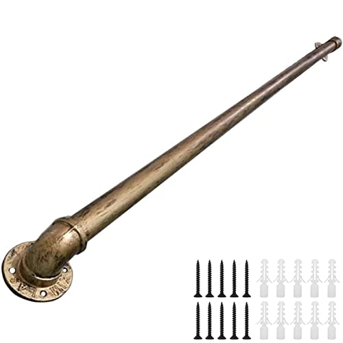 SXEVZOO Handlauf mit Komplettset, Retro-Geländer aus Metall, Rutschfest Sicherheitsgeländer, für Loft, Hausflur, Höfe, Garten-Wandmontage(1.1m/3.6ft)