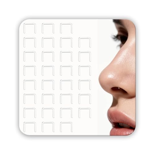 Soziprix 30pcs Hypoallergenic Clear Septum Rings Flexible Nose Retainers