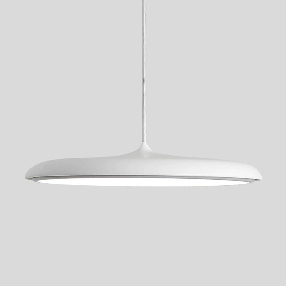 LYMSXAZOU Modern LED Pendant Light 15.7" Round Chandelier Hanging Lamp Ceiling Fixture Nordic for Kitchen Island Restaurant(White)