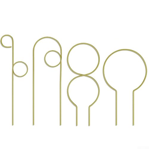 Dolvitrny Struttura rampicante per piante in vaso, supporto per traliccio in ferro, per rampicanti indoor e outdoor, rose, pothos e gelsomino, set da 4 pezzi (quattro set di colore oro)