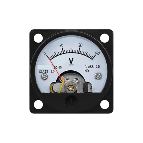 Voltmètre analogique 50V cadran aiguille et tableau de tension