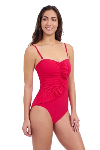 Profile by Gottex Tutti Frutti Women’s Bandeau Ruffle Surplice One Piece Stylish Bathing Suit with Tummy Control & Soft Cups4