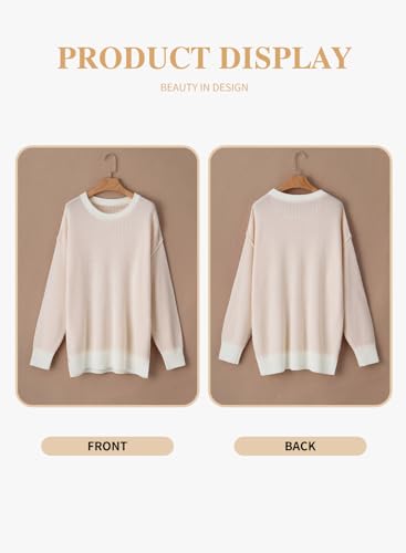 Eytino Plus Size Sweaters for Women Casual Striped Color Block Long Sleeve Round Neck Pullover Jumpers Tops(1X-5X)4