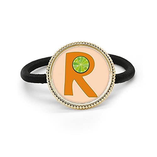 Tocado de pelo R de plata con diseño de naranja para tu look diario