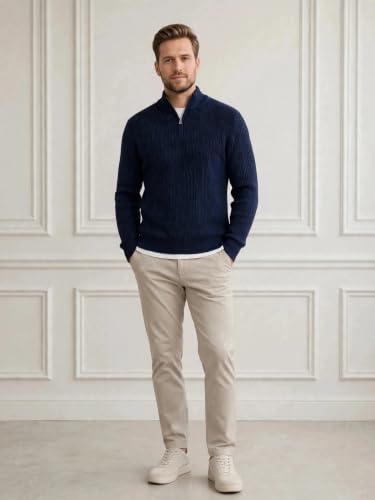 Image of Pivl Men's Winter Half Zip Solid Sweater