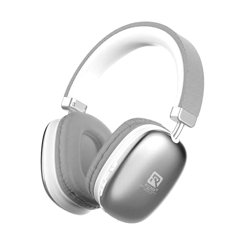 Image of Rocker RHP500 Wireless Bluetooth Over Ear Headphones with Mic, 30Hrs Battery, 40mm Drivers, 40ms Low Latency Gaming, ENx Noise Reduction, Bluetooth v5.4, Soft Cushions (Silvery)