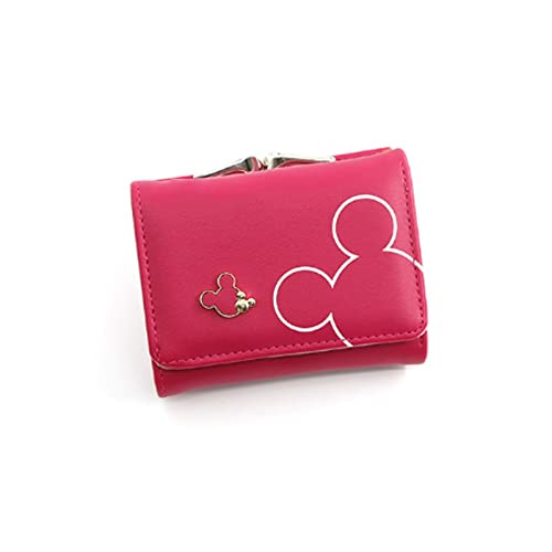 Women Wallets Leather Female Purse Mini Hasp Solid Multi-Cards Holder Fashion Coin Short Slim Small Wallet Hasp (Red)