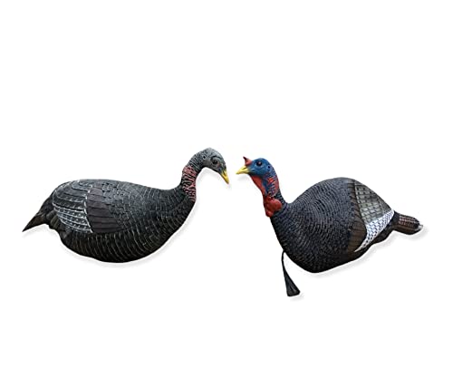 Bone Collector Upright Hen and Jake Turkey Decoy Combo Light-Weight, Collapsible, Lifelike