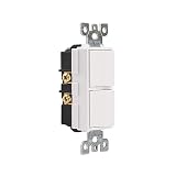 Wengart Duplex Rocker Combination Decorator Switch,120-277VAC 15A,Ground Terminal,Residential/Commer