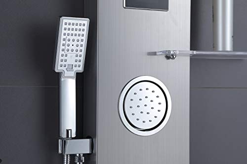 Led Shower Panel Tower, Rainfall Shower Head With Rain Massage Body Jets Shower System, Brushed Nickel #TOP3