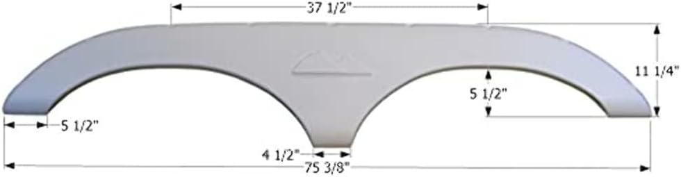 ICON 01626 Tandem Axle Fender Skirt FS772 for Keystone - Polar White