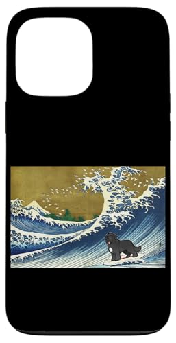 Funny Retro Vintage Surfing A Wave Newfoundland Dog Lover �X�}�z�P�[�X iPhone 13 Pro Max �p