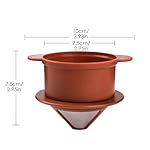 Reusable Cone Coffee Filters,Double Layer Drip Cone Brew Coffee Filter - Wide Base Dripper Cone Brew Filter, Fine Mesh Paperless Pour Over Maker Coffee Accessories for Travel - Image 5