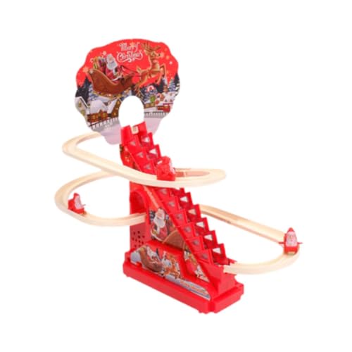 Père Noël grimpant à l'échelle électrique : jeu de toboggan d'intérieur avec 3 figurines
