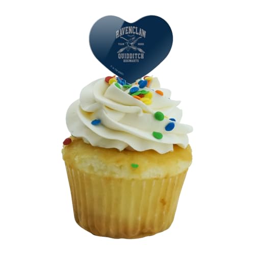 Graphics & More Harry Potter Ravenclaw Quidditch Arch Heart Love Cupcake Picks Toppers Decoration Set of 6
