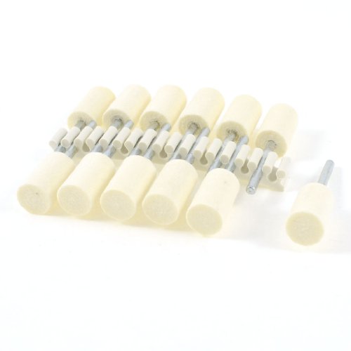 Aexit 12 Pcs Abrasives 10mm x 18mm Head Drill Hole Mounted Wool Felt bo-bs Grinding Tool Model:11as287qo199