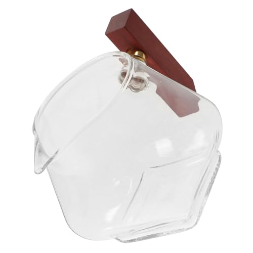 OFFSCH Lid Wood Handle Milk Bottle Gravy Boat Soy Sauce Bowl Heat Insulation Anti-scalding for Restaurant Bar Home