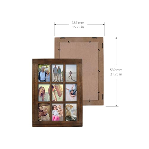Prinz-Homestead-Distressed-Walnut-Wood-9-Opening-Collage-Picture-Frame-for-4-x-6-Photos-Wall-Hanging-Horizontal-or-Vertical-Display Prinz Homestead Distressed Walnut Wood 9 Opening Collage Picture Frame for 4 x 6 Photos Wall Hanging Horizontal or Vertical Display