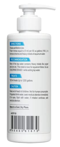 Image of AquaNature Chlorine Erase + Water Conditioner Concentrated Chlorine Remover +Vitamin B&C for Freshwater Aquarium (120ml)